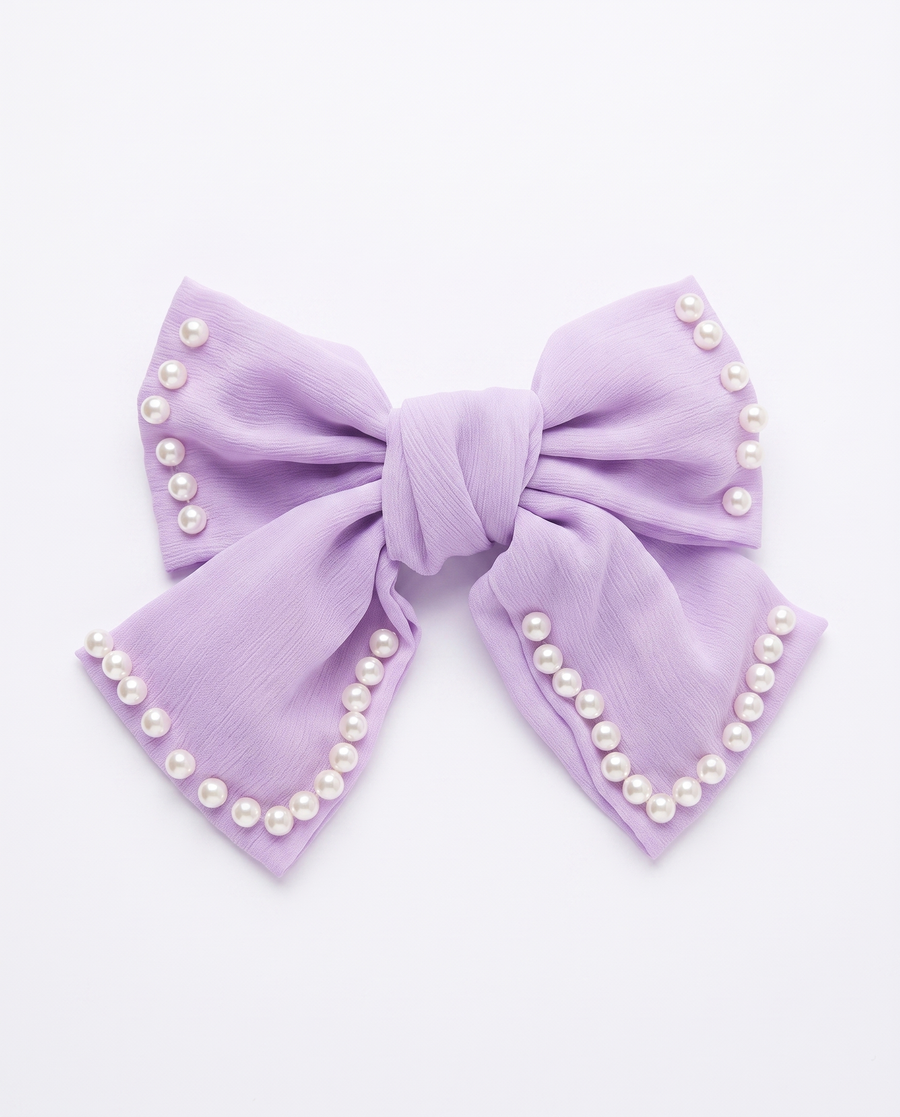 Peaches & Pearls Bow — Hair Clip — view 10 of 10
