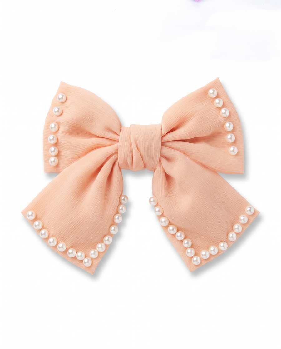 Peaches & Pearls Bow — Hair Clip — view 7 of 10