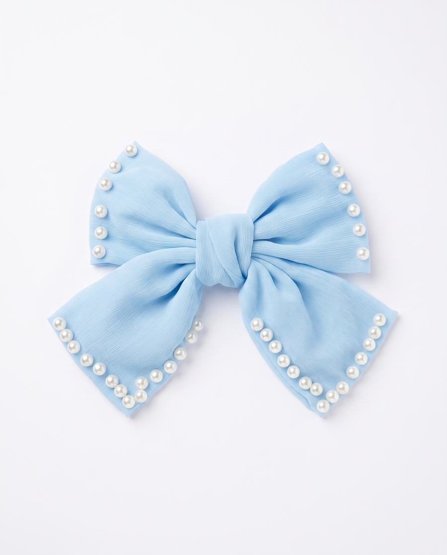 Peaches & Pearls Bow — Hair Clip — view 8 of 10