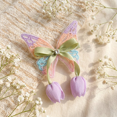 Butterfly Tulip — Korean Crochet Clip