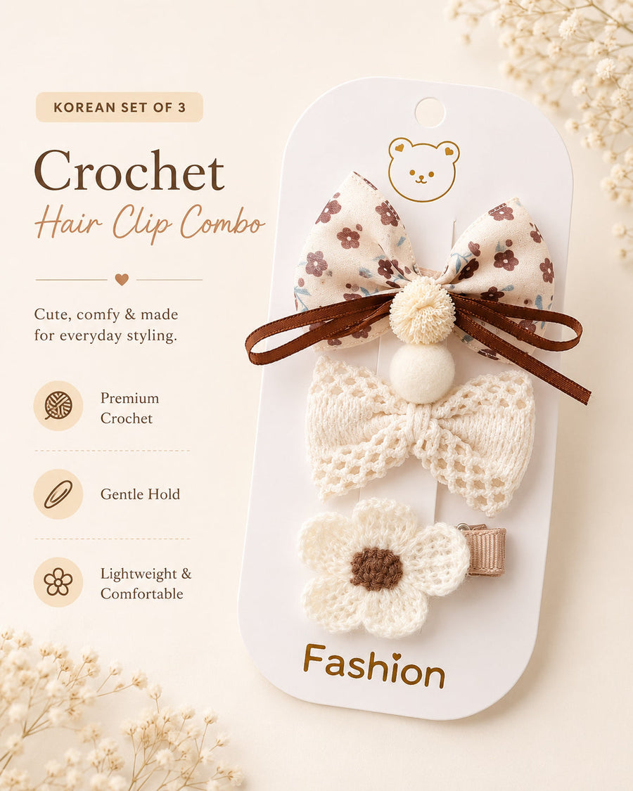 Meadow Crochet Trio — Korean Clip Set of 3 — view 5 of 6