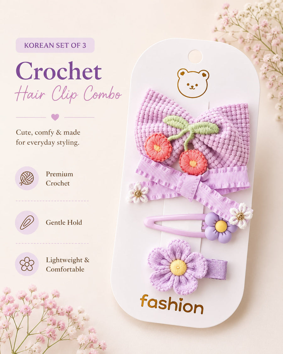 Meadow Crochet Trio — Korean Clip Set of 3 — view 6 of 6