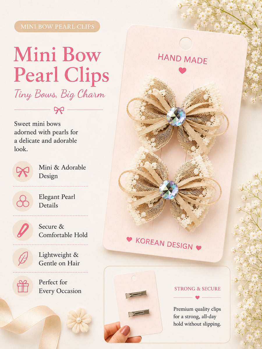 Vintage Lace Bow — Crystal Hair Clip — view 8 of 9