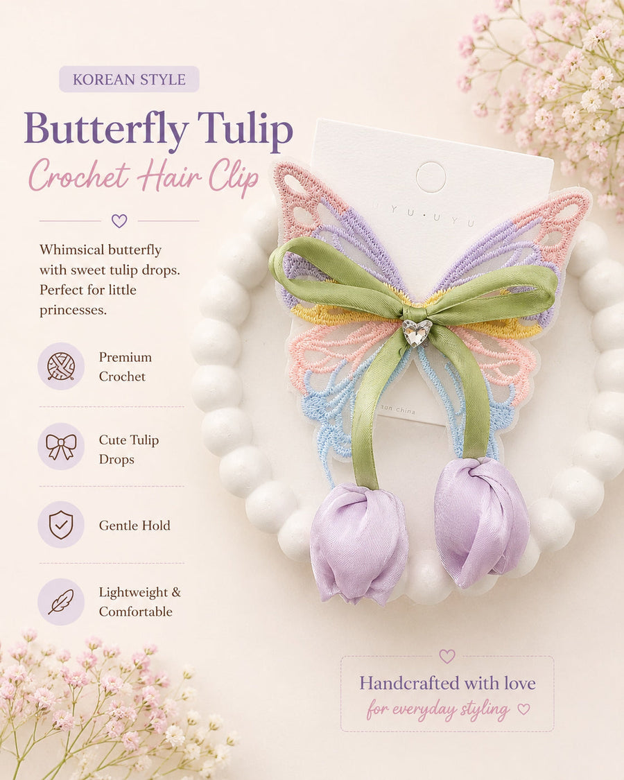 Butterfly Tulip — Korean Crochet Clip — view 5 of 9