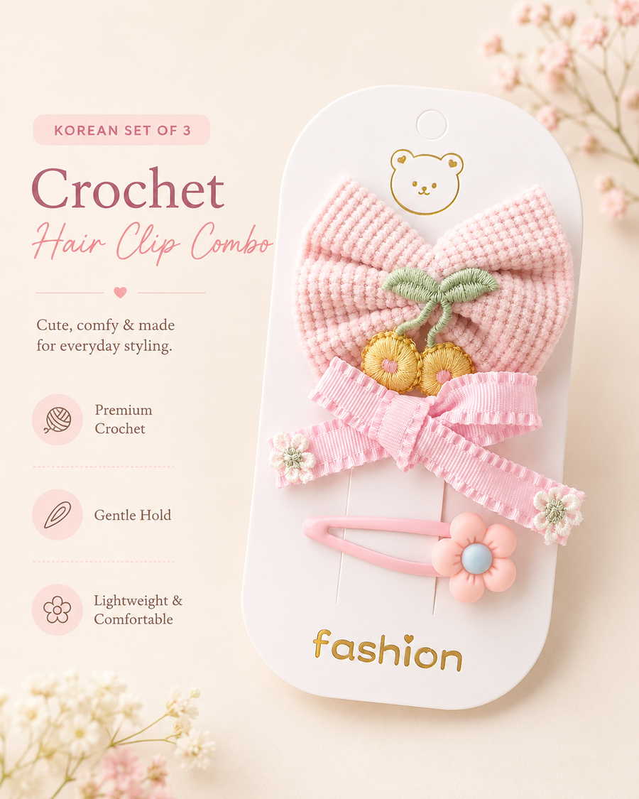 Meadow Crochet Trio — Korean Clip Set of 3 — view 2 of 6