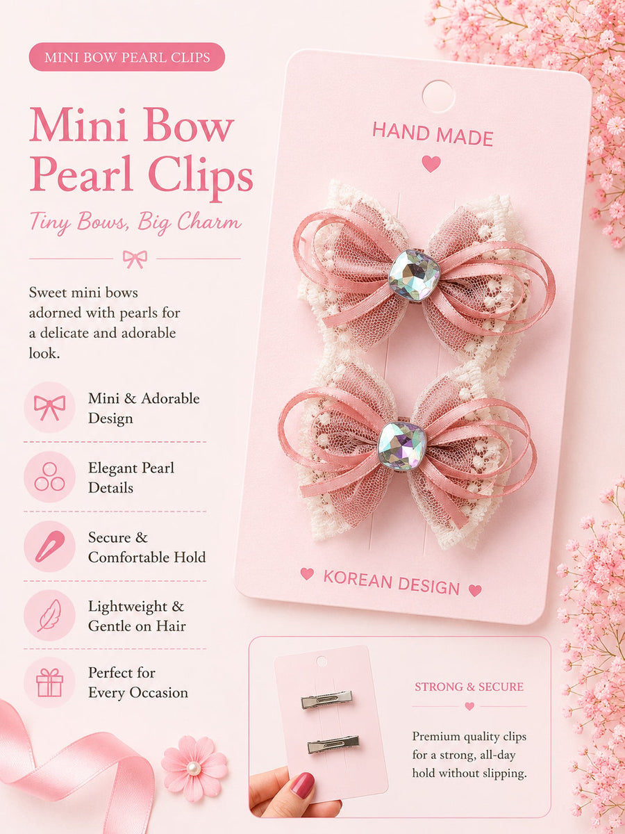 Vintage Lace Bow — Crystal Hair Clip — view 6 of 9