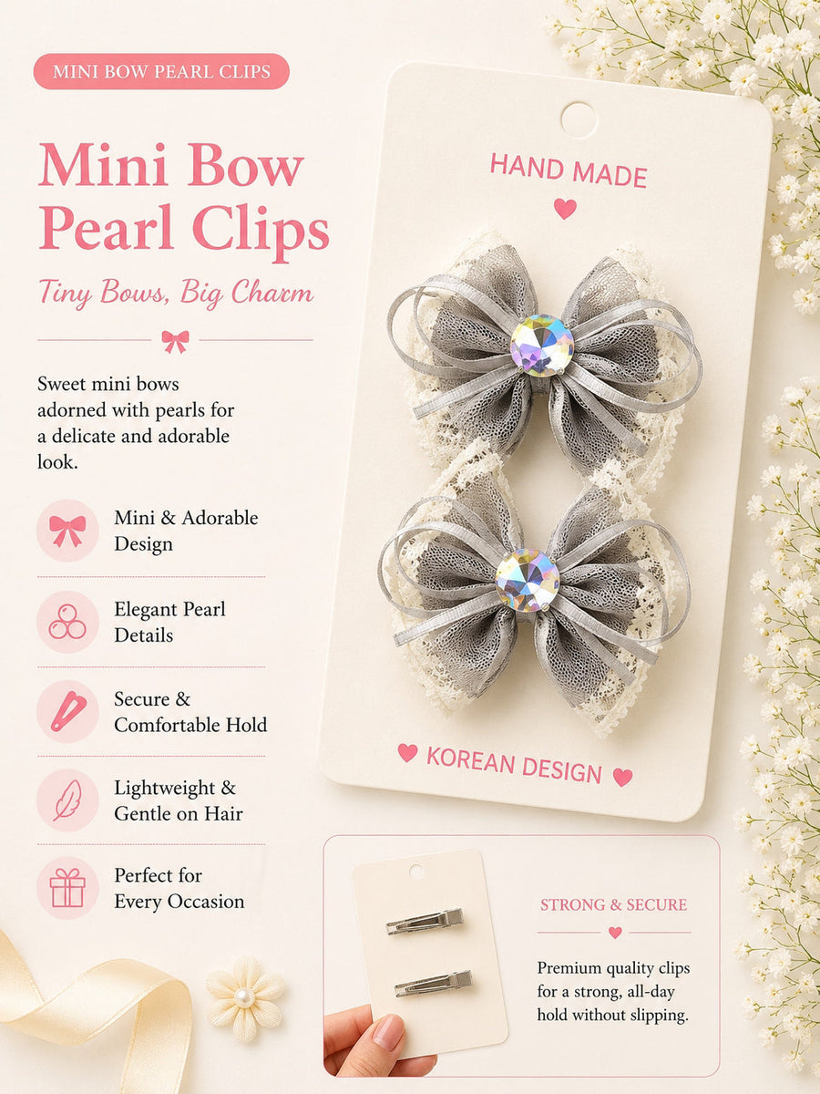 Vintage Lace Bow — Crystal Hair Clip — view 9 of 9