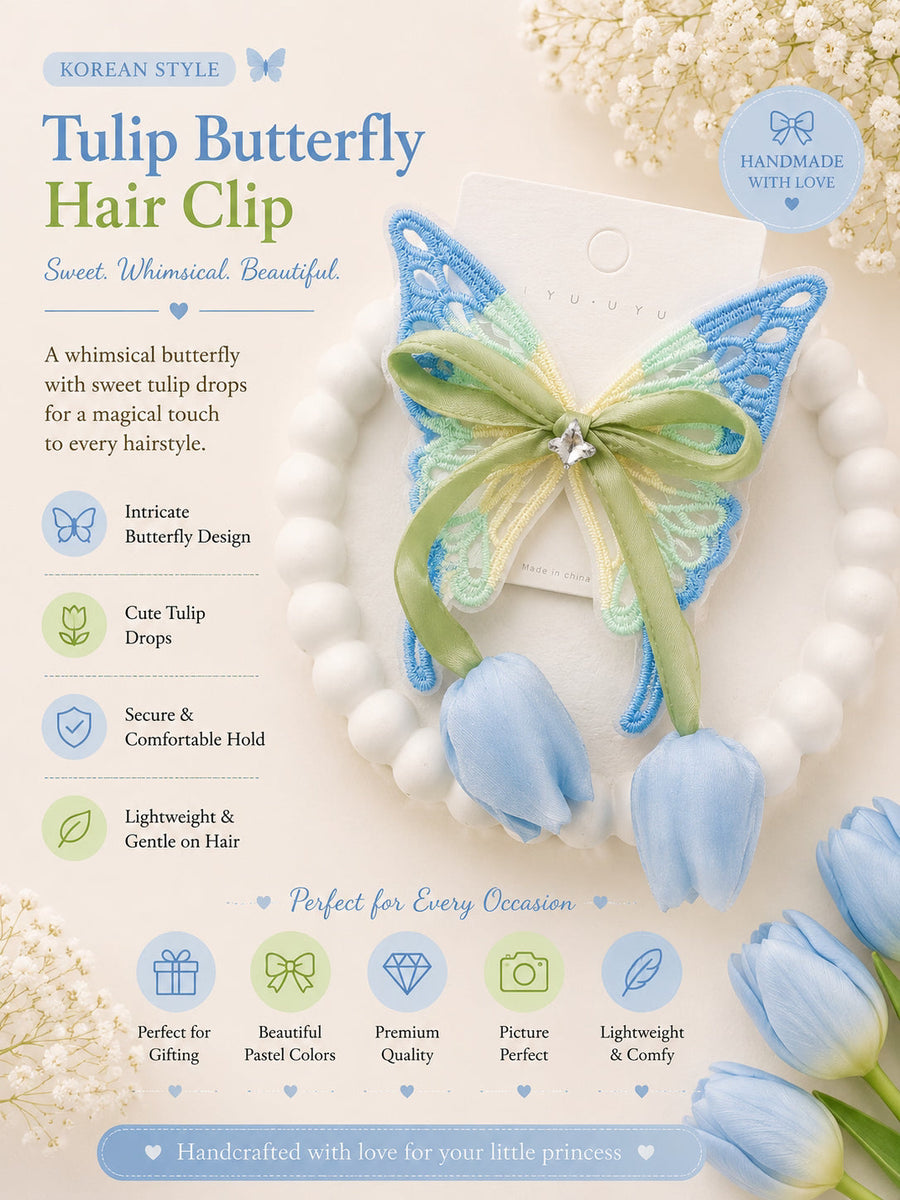 Butterfly Tulip — Korean Crochet Clip — view 4 of 9