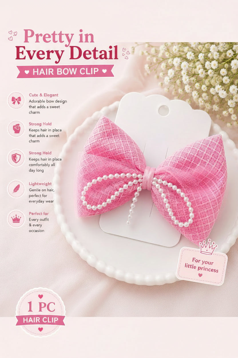 Bluebell Pearl Bow — Hair Clip - Main — view 7 of 11