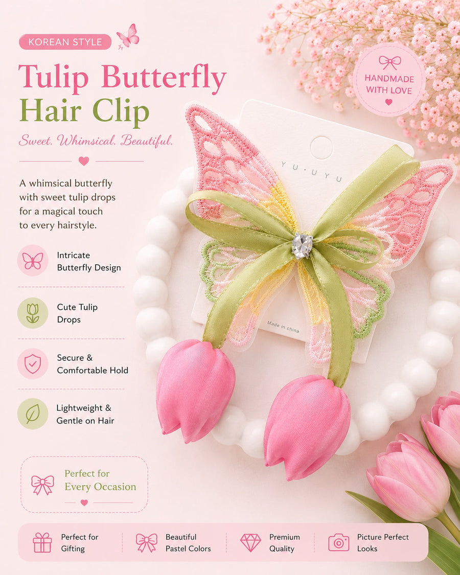 Butterfly Tulip — Korean Crochet Clip — view 3 of 9