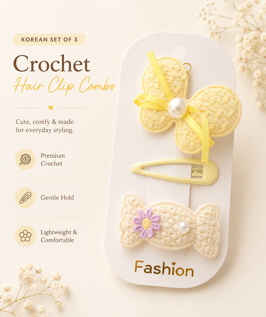 Meadow Crochet Trio — Korean Clip Set of 3 — view 3 of 6