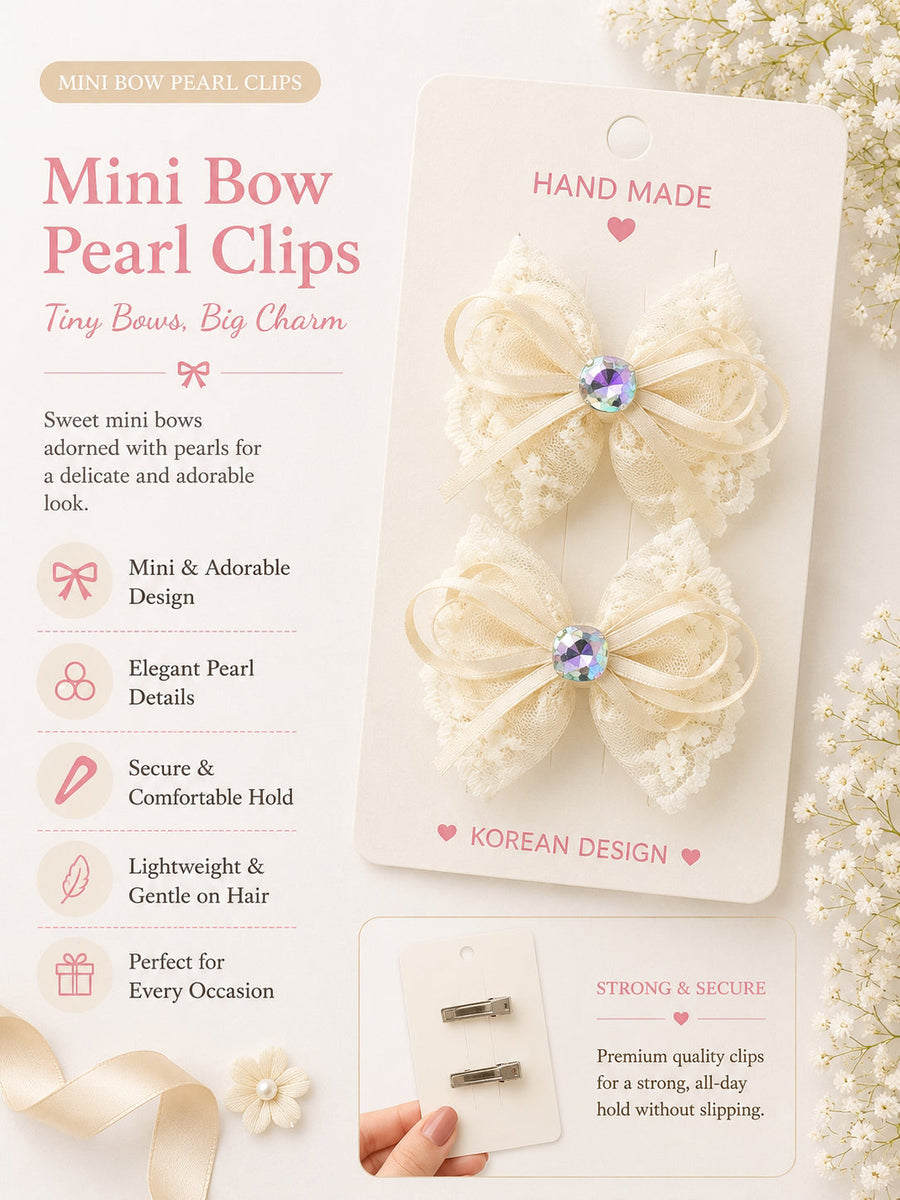 Vintage Lace Bow — Crystal Hair Clip — view 7 of 9