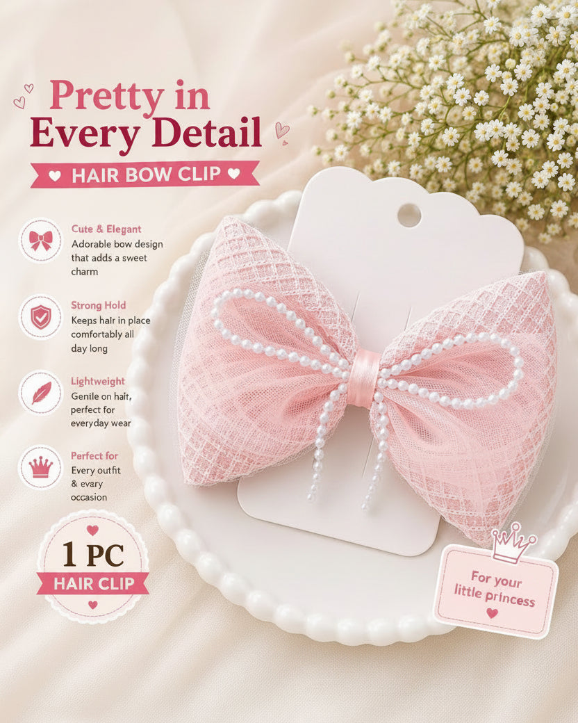Bluebell Pearl Bow — Hair Clip - Main — view 4 of 11