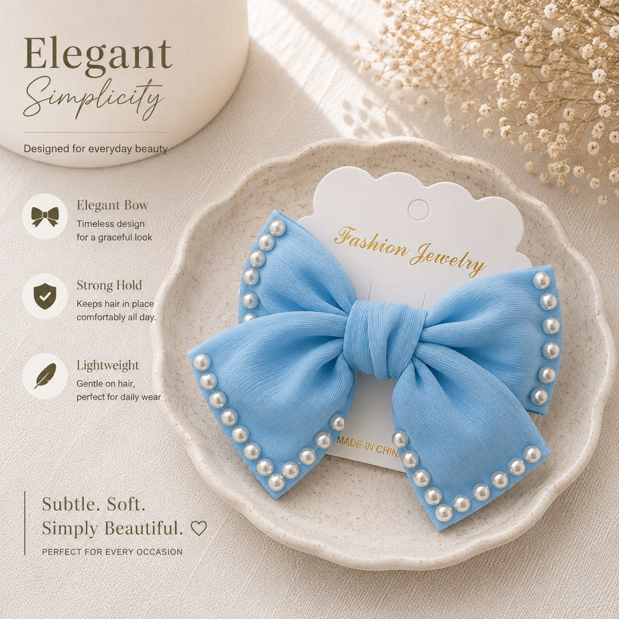 Peaches & Pearls Bow — Hair Clip — view 5 of 10