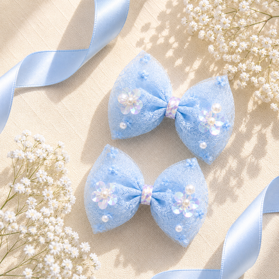 Blush Pearl Mini Bows — Korean Clip Set of 2 — view 3 of 7