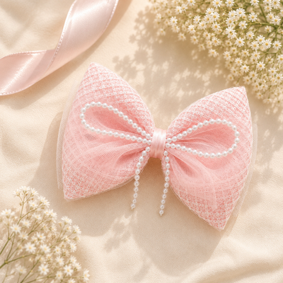 Bluebell Pearl Bow — Hair Clip - Main