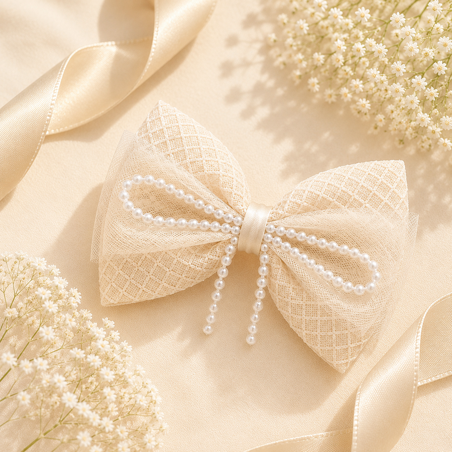 Bluebell Pearl Bow — Hair Clip - Main — view 3 of 11